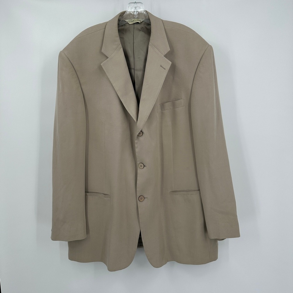 Joseph & Feiss Mens Silk Herringbone Blazer Size 46L Old Money Preppy Sport Coat